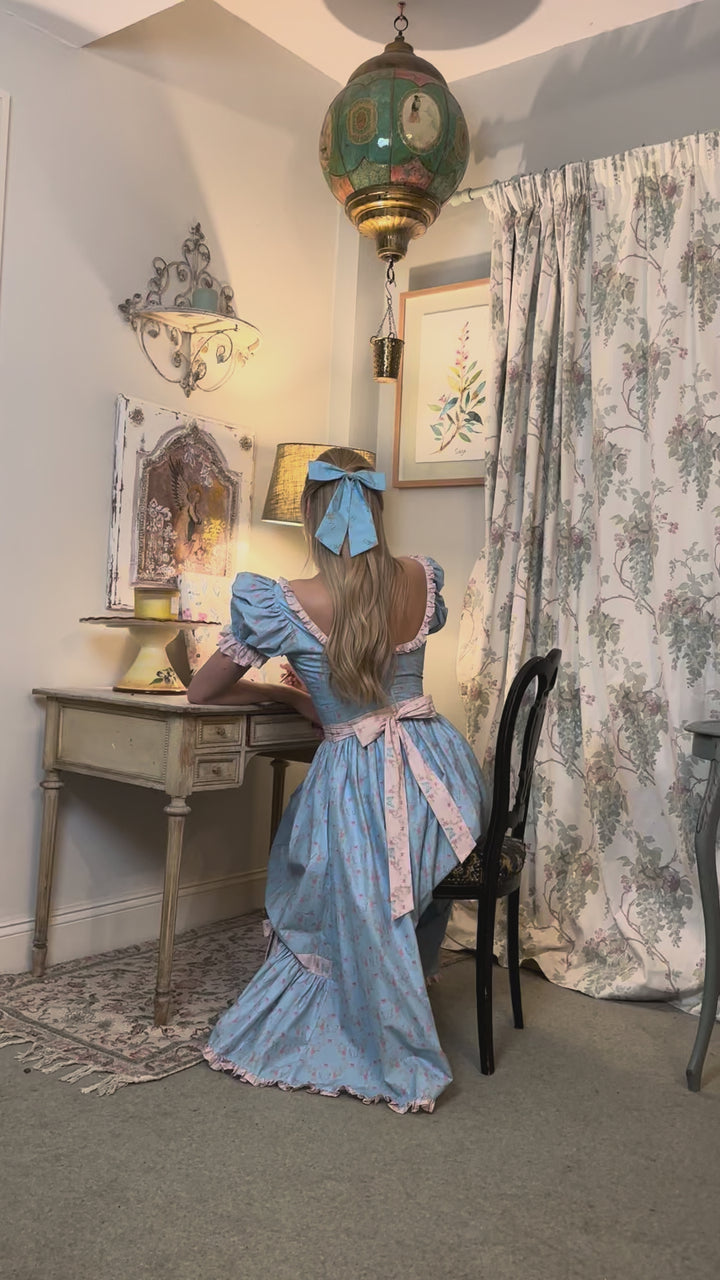 Butterfly Garden Midi Dress - Blue