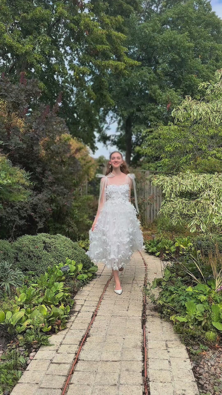 Morpho Fairytale Midi Dress - Pearl White