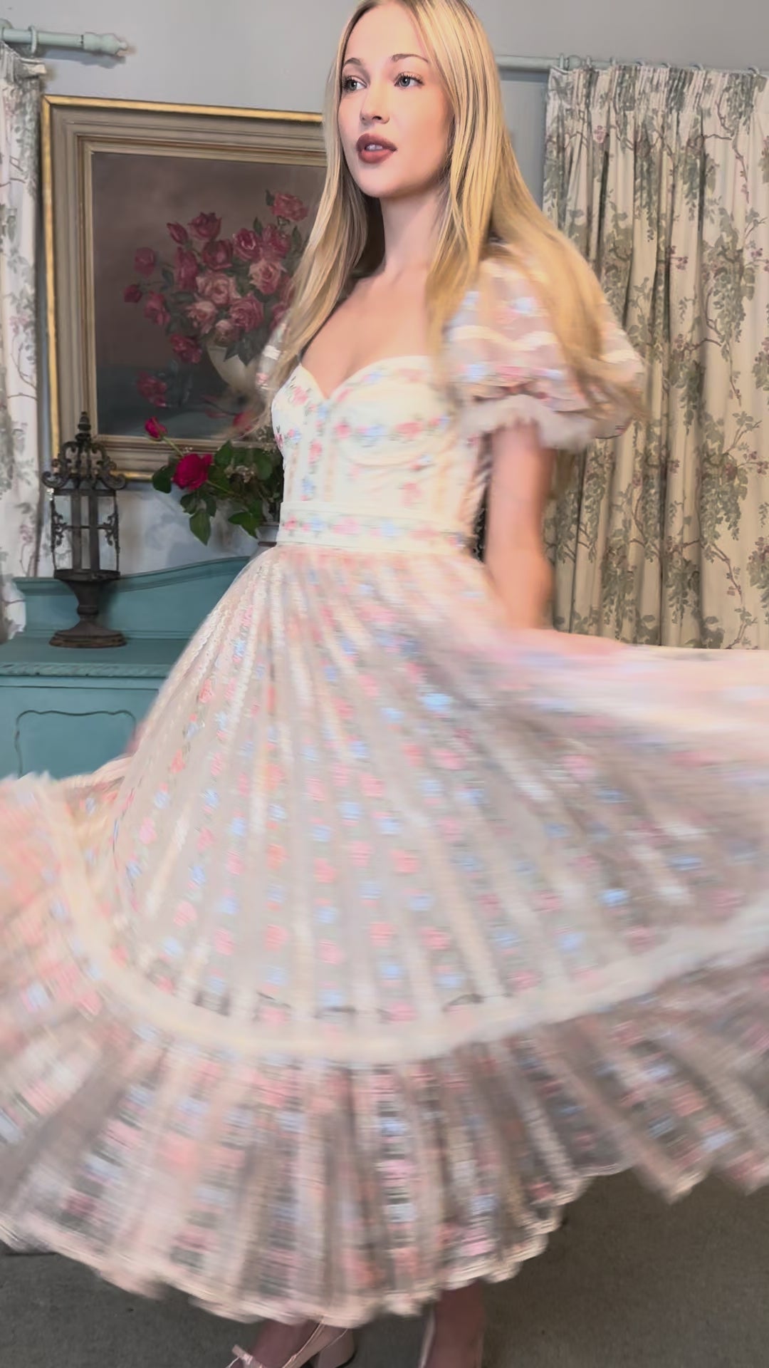 Everbloom Flutter Midi Dress