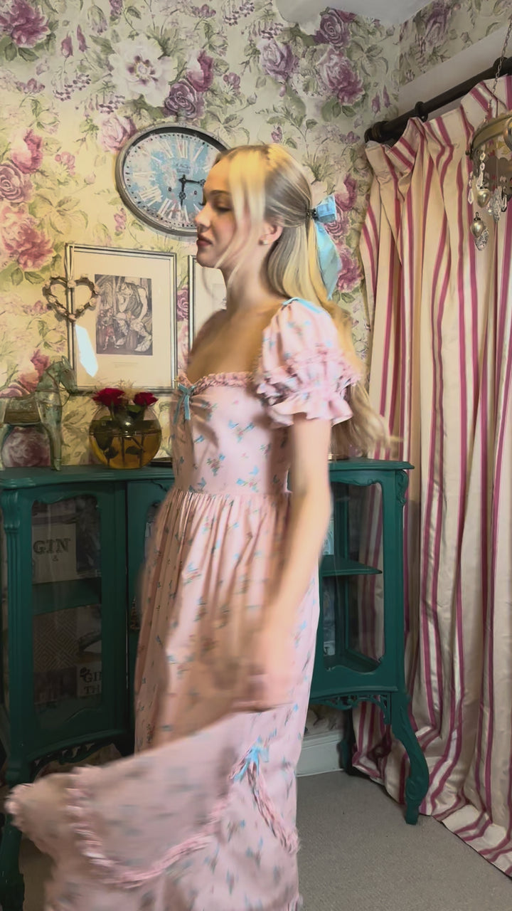 Velvet Flutter Midi Dress