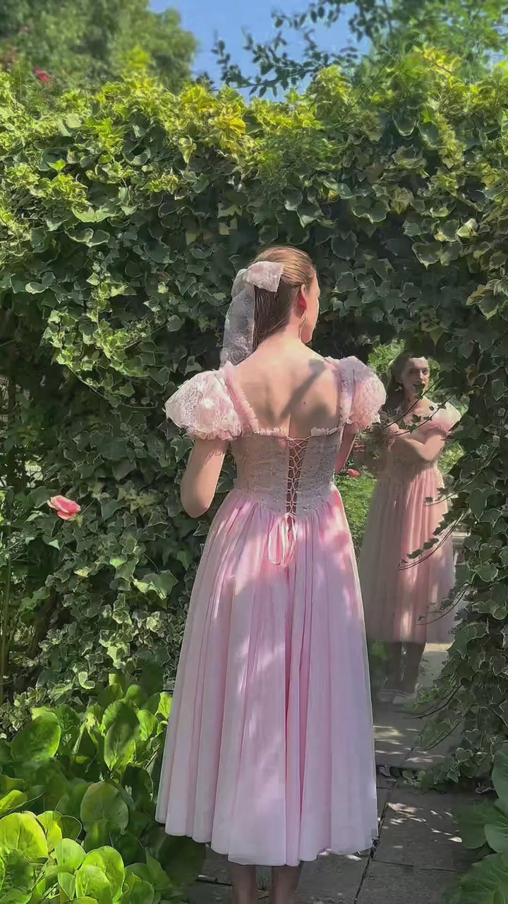 Sakura Ballerina Lace Midi Dress