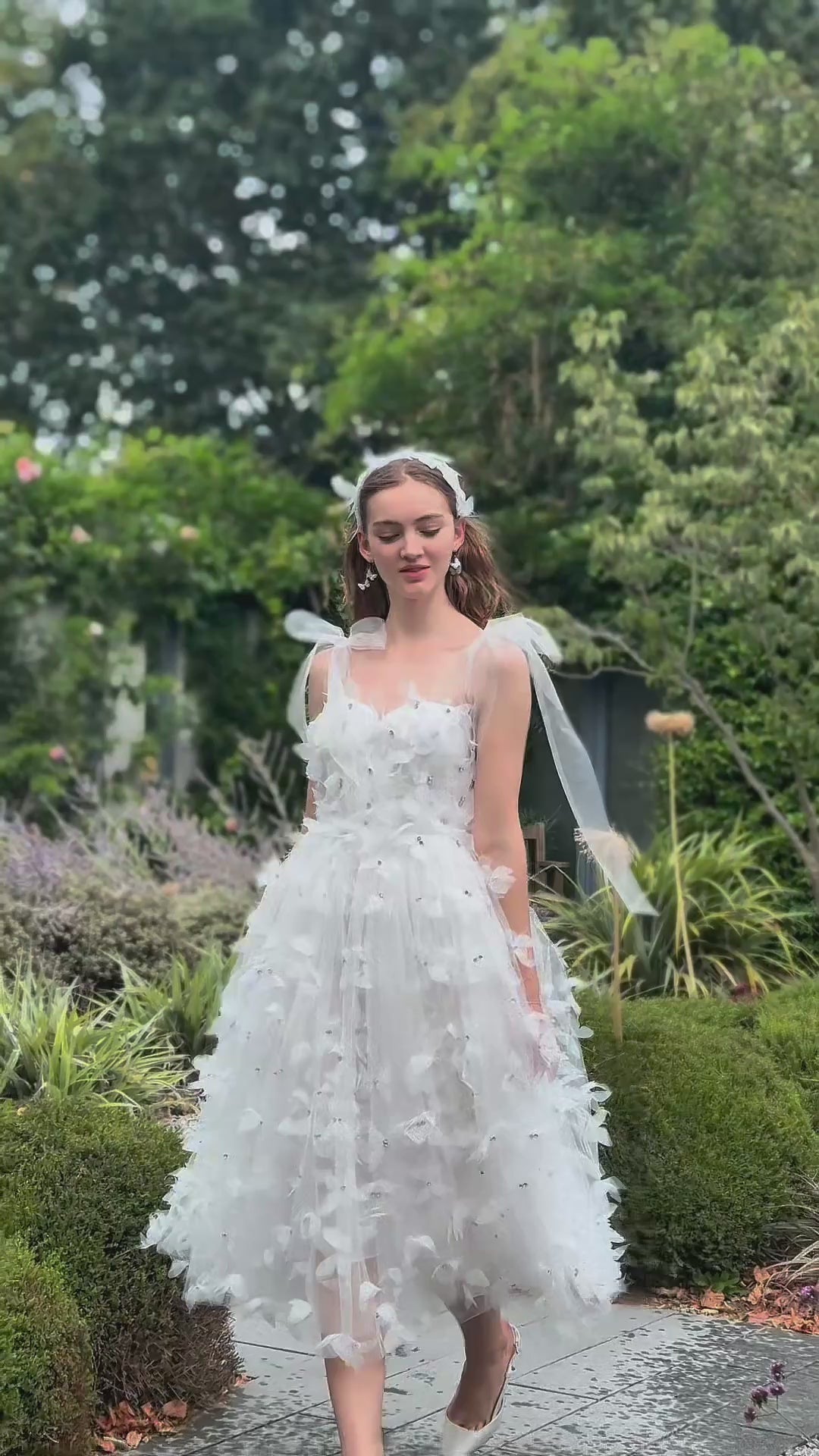 Morpho Fairytale Midi Dress - Pearl White