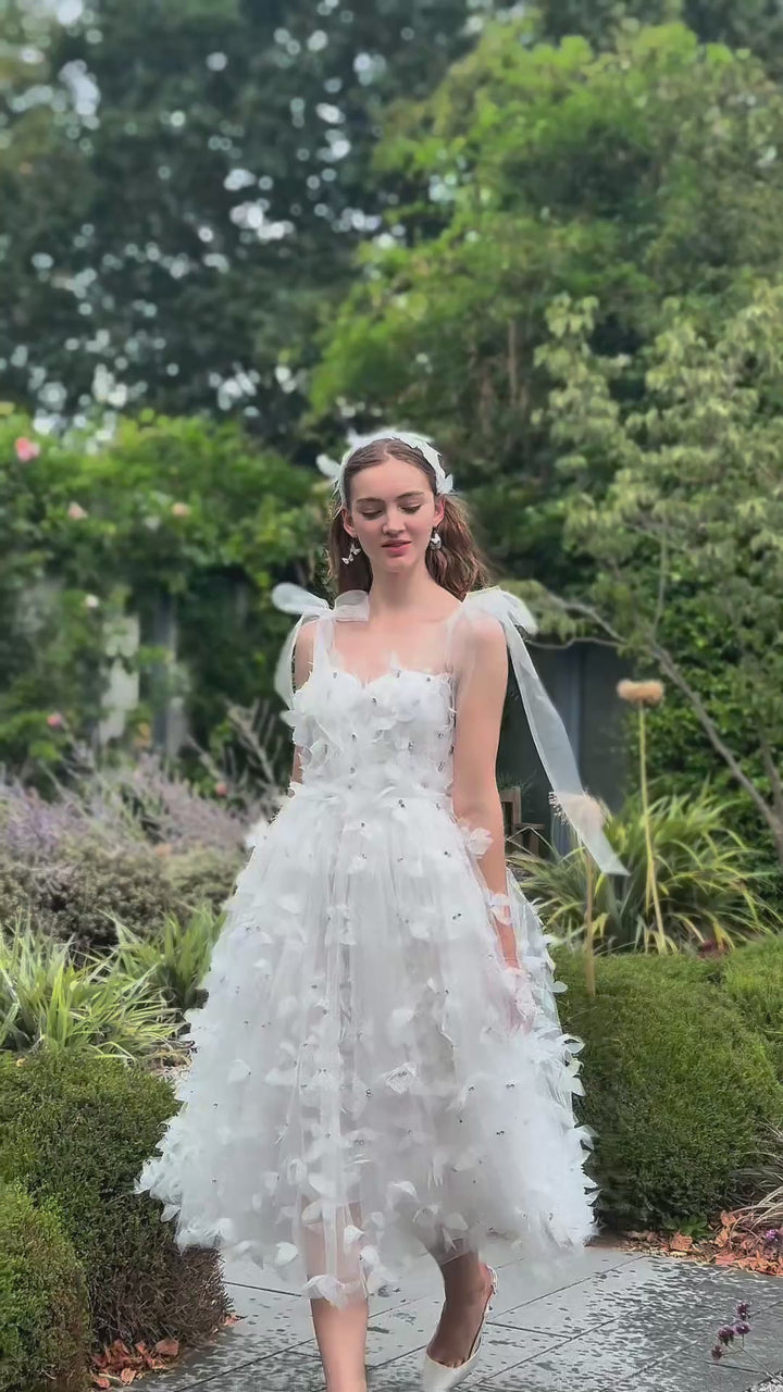 Morpho Fairytale Midi Dress - Pearl White