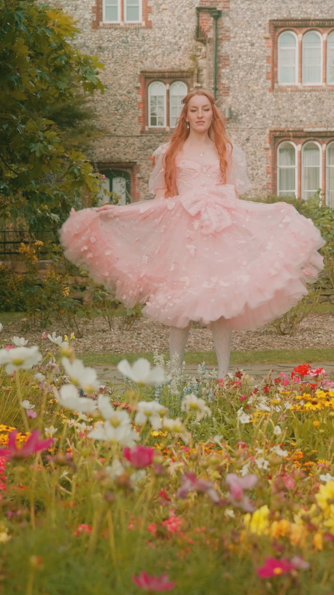 Vestido Midi De Lentejuelas Hada Mariposa - Melocotón