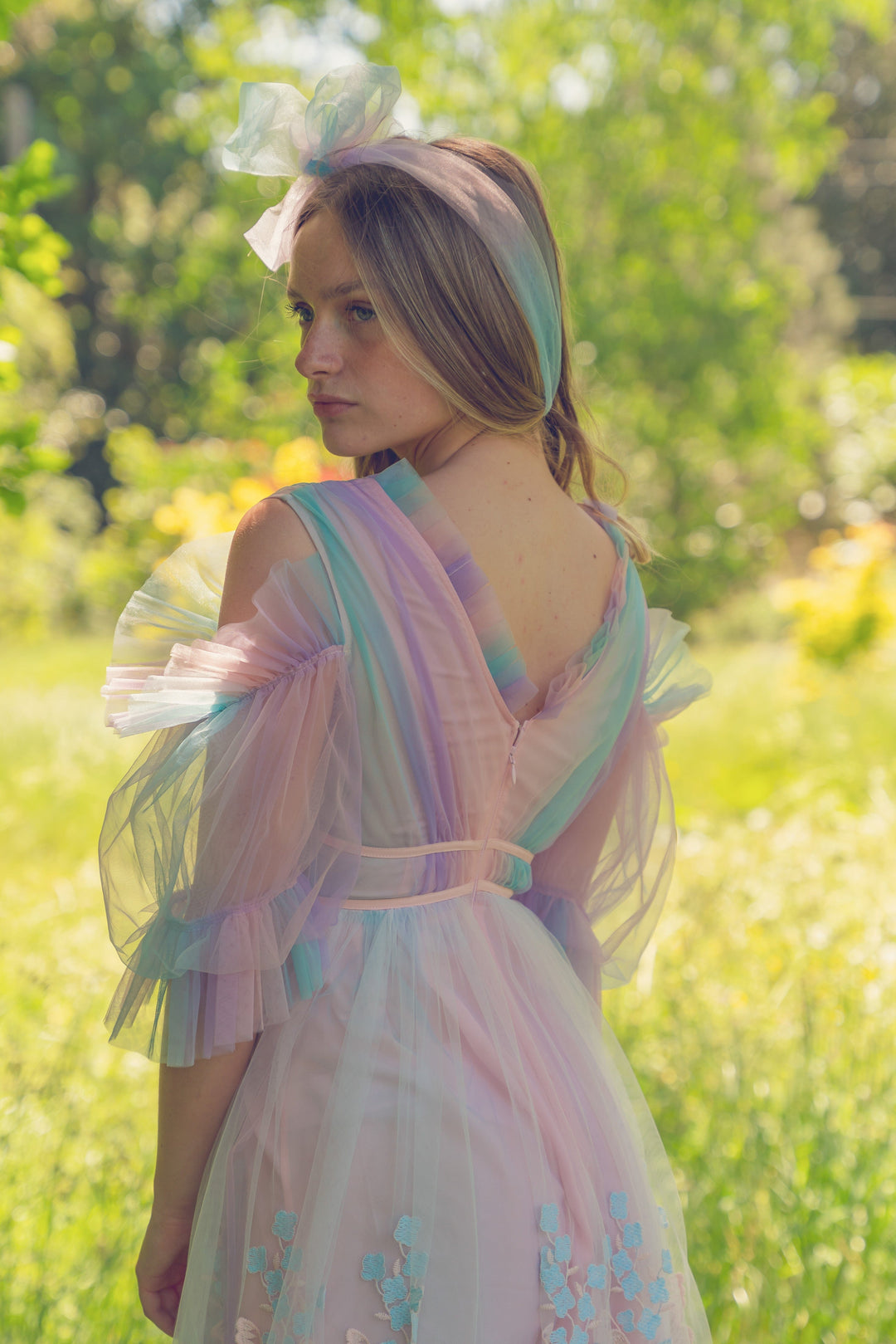 butterfly pastel dress Fairy Wings Dress. Pastel Pinks and Orange. Butterfly Wings on the Back, Party Dress, Flower Girl Dress. Birthday Photoshoot. Fairy Dress