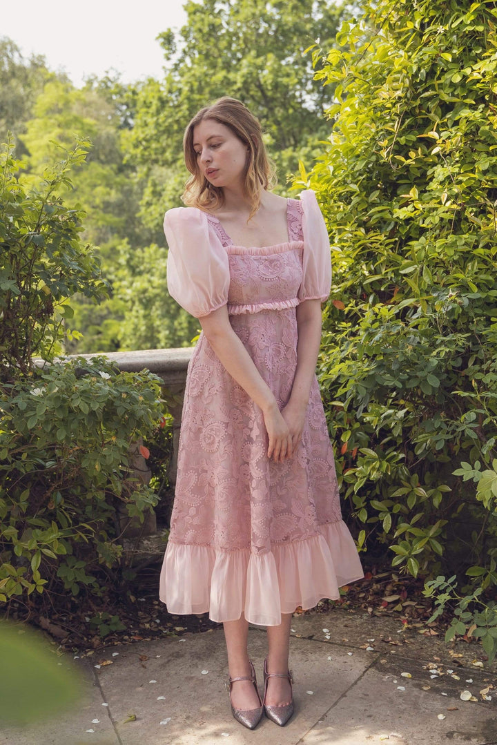 Fairy Tong dress Rapunzel Embroidered Midi Dress